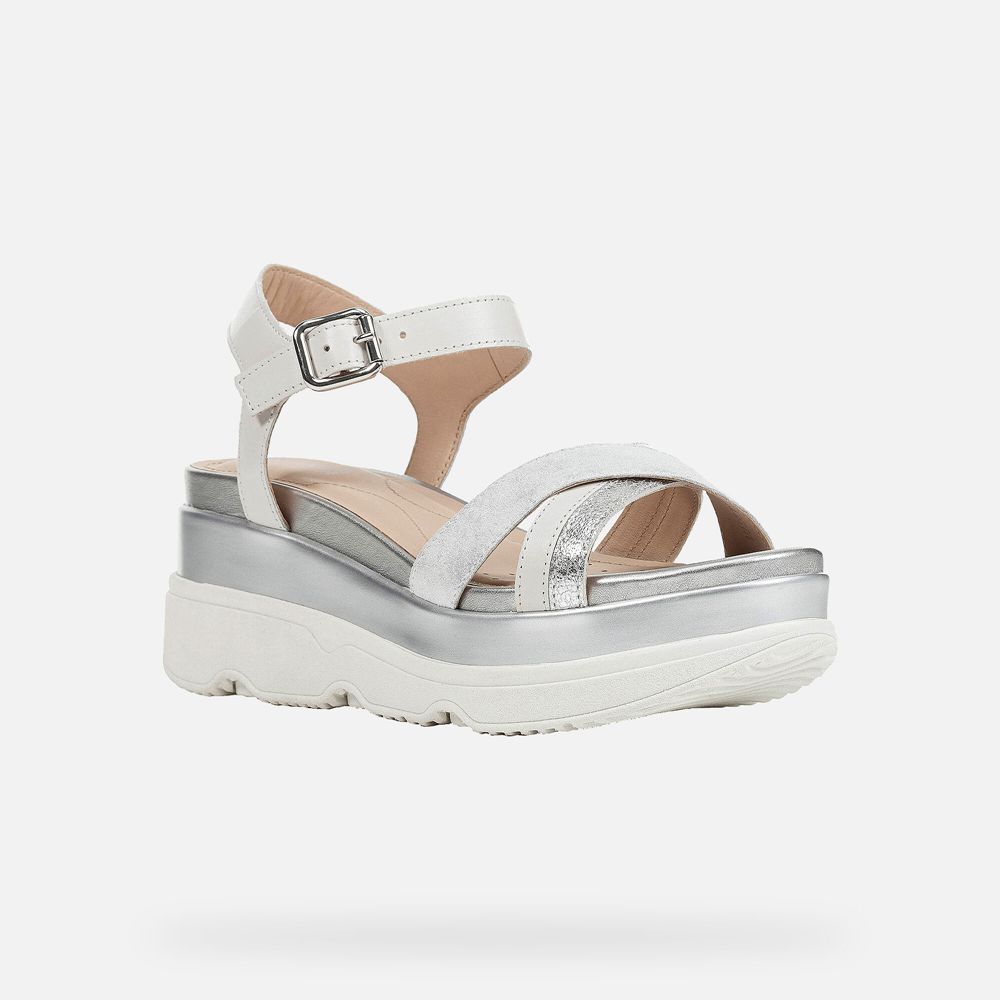 Geox Bayan Sandalet Gümüş - Gardenia - TKI-945308